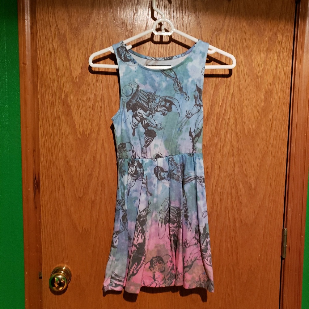 Tie dye marvel skater dress